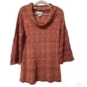 Coldwater Creek Lightweight Knit Top Burnt Orange‎ Size Small (Fits 8/10)